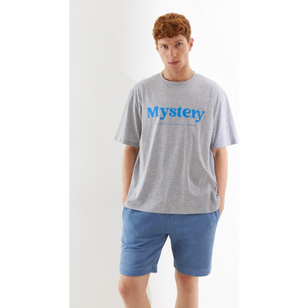 Nalu Oversize Basic Erkek T-Shirt Gri Erkek T-shirt Fiyatı