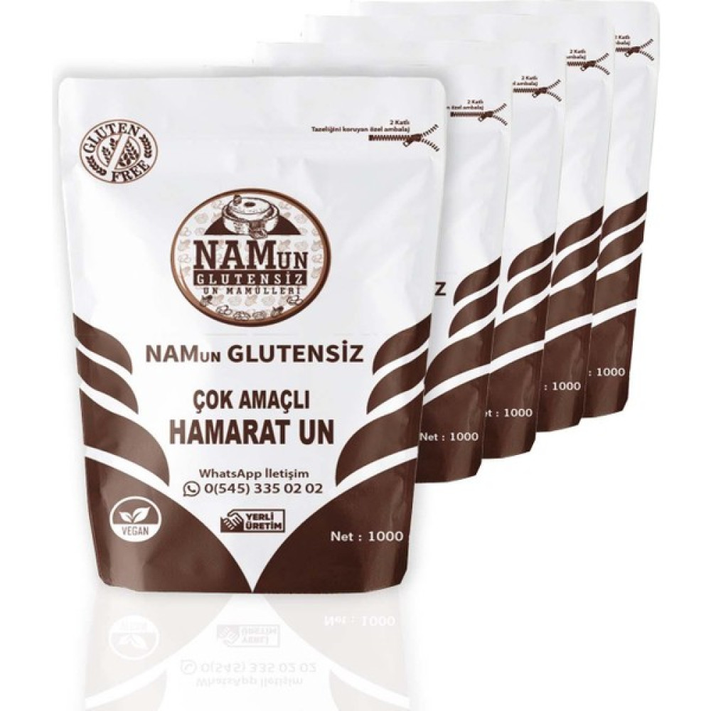 Nam 5'li Paket Glutensiz Çok Amaçlı Hamarat Un Taş Değirmen Vegan 1 kg Un ve İrmik Fiyatı