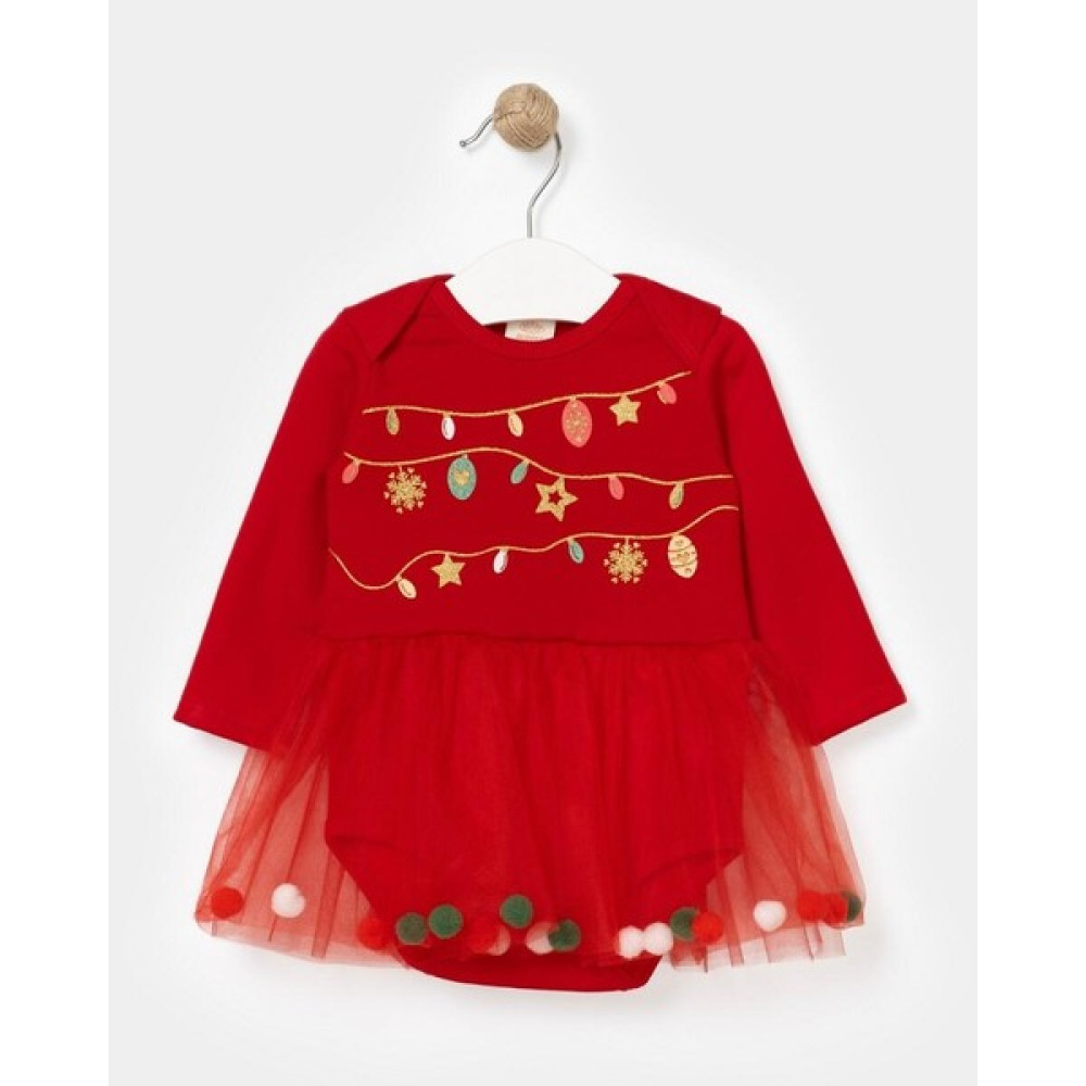 Name Baby & Kids Name Baby Kids Kız Bebek Tütülü Ponponlu Yılbaşı Elbisesi Bebek Elbisesi Fiyatı