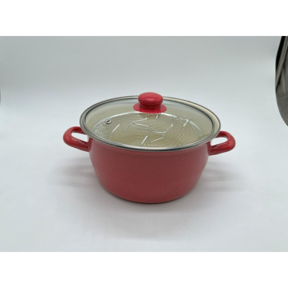 Name Emaye borda renkli kızartma ve yemek tenceresi fritöz 22 cm - Kırmızı - 22 × 14 cm Tencereler Fiyatı