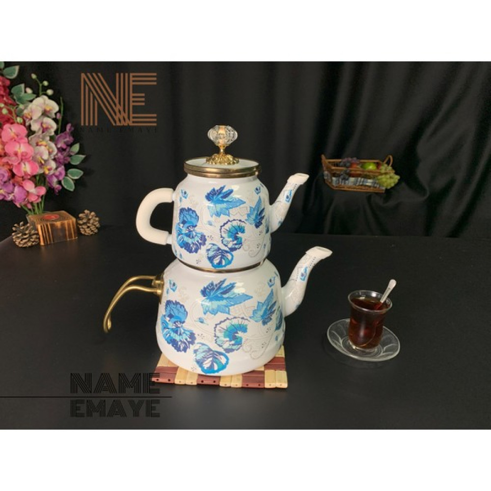 Name Emaye Etnik Tiryaki Vintage Emaye Çaydanlık - desenli Çay / Çaydanlık Setleri Fiyatı