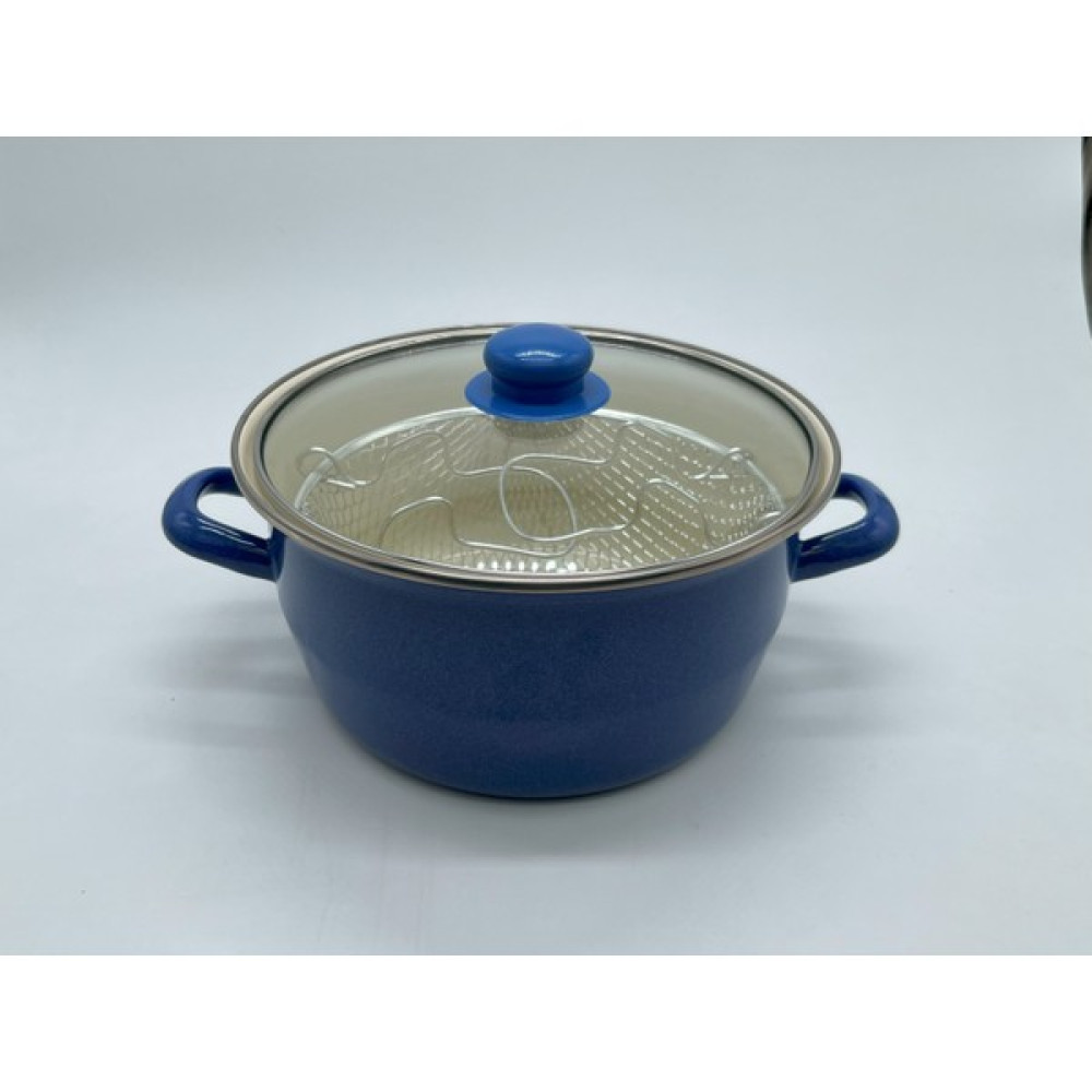 Name Emaye lacivert renkli kızartma ve yemek tenceresi fritöz 22 cm - Mavi - 22 × 14 cm Tencereler Fiyatı