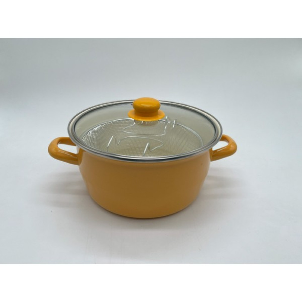 Name Emaye sarı renkli kızartma ve yemek tenceresi fritöz 22 cm - 22 × 14 cm Tencereler Fiyatı