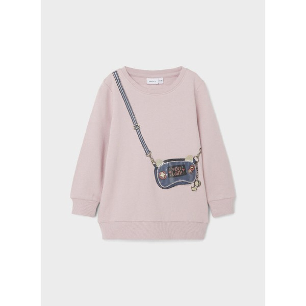Name İt 13198276-Y Bisiklet Yaka Bol Kesim Baskılı Pembe Kız Çocuk Sweatshirt Kız Çocuk Sweatshirt Fiyatı