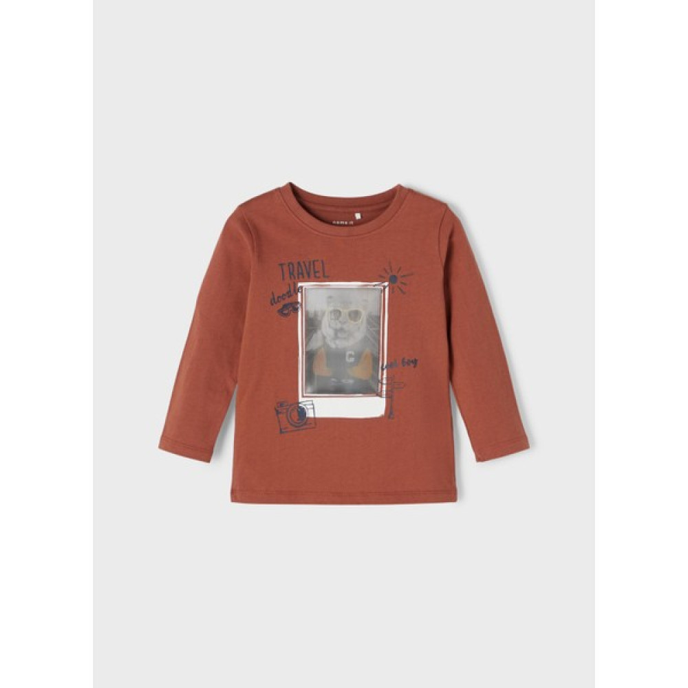 Name It 13198295-A Bisiklet Yaka Normal Kalıp Baskılı Hardal Bebek T-Shirt Erkek T-shirt Fiyatı