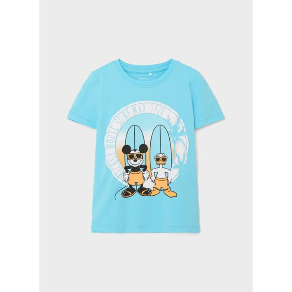 Name İt 13199764-Y Bisiklet Yaka Desenli Mavi Erkek Çocuk T-Shirt Erkek Çocuk T-shirt Fiyatı