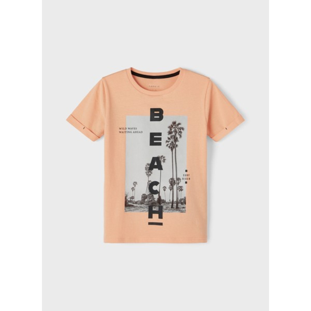 Name İt 13200823 Bisiklet Yaka Normal Kalıp Baskılı Açık Somon Erkek Çocuk T-Shirt Erkek Çocuk T-shirt Fiyatı