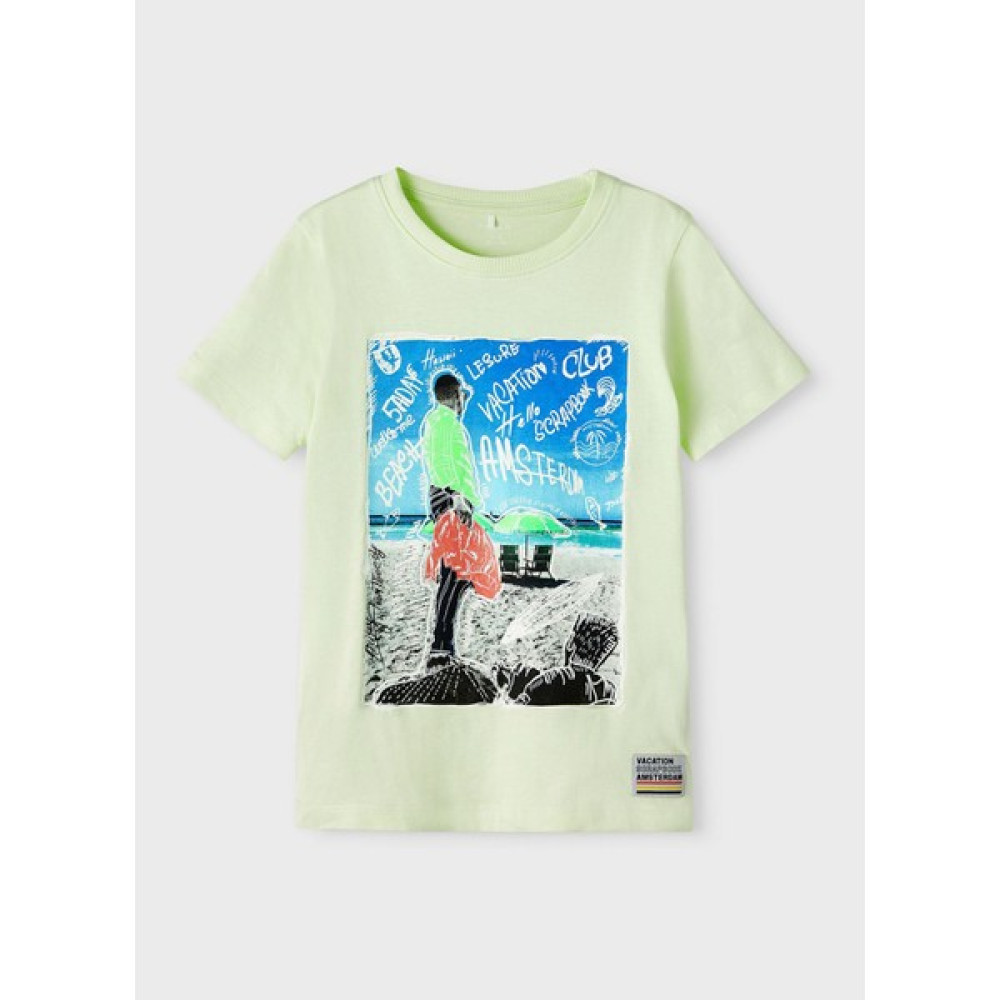 Name It Baskılı Açık Yeşil Erkek Çocuk T-Shirt 13214644 Erkek T-shirt Fiyatı
