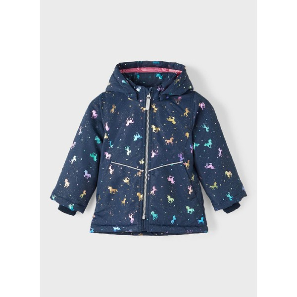 Name İt Lacivert Kadın Mont Nmfmaxı Jacket Foıl Aop Noos Bayan Mont Fiyatı