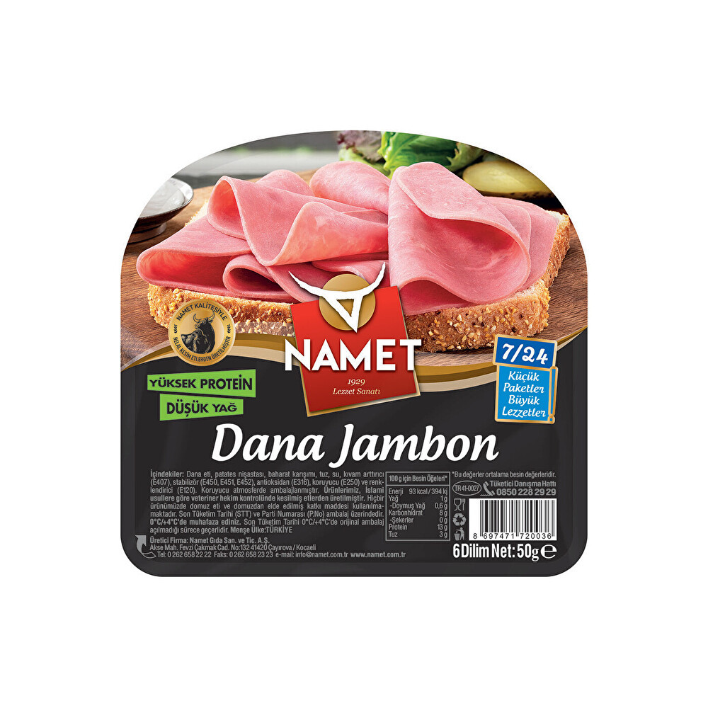 Namet Dana Jambon 60 g Şarküteri Fiyatı