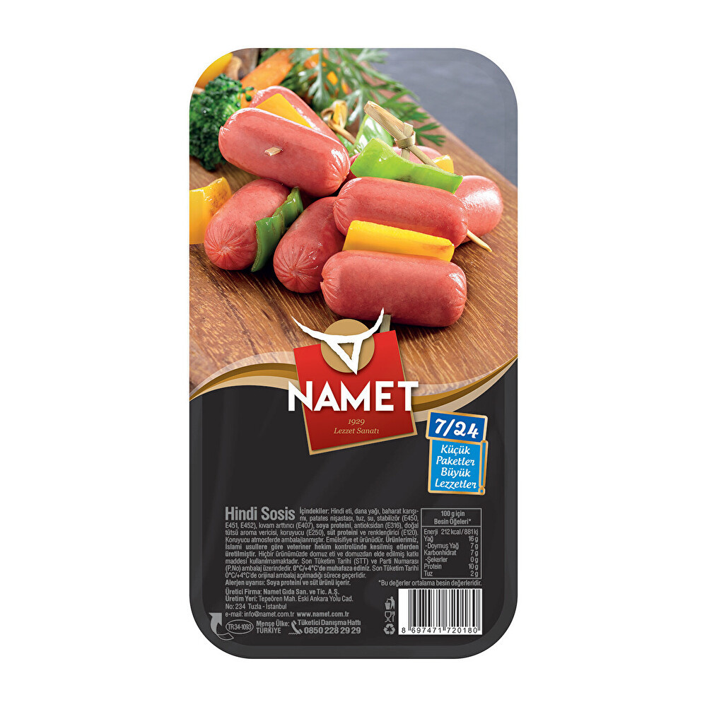 Namet Hindi Kokteyl Sosis 7/24 140 G Şarküteri Fiyatı
