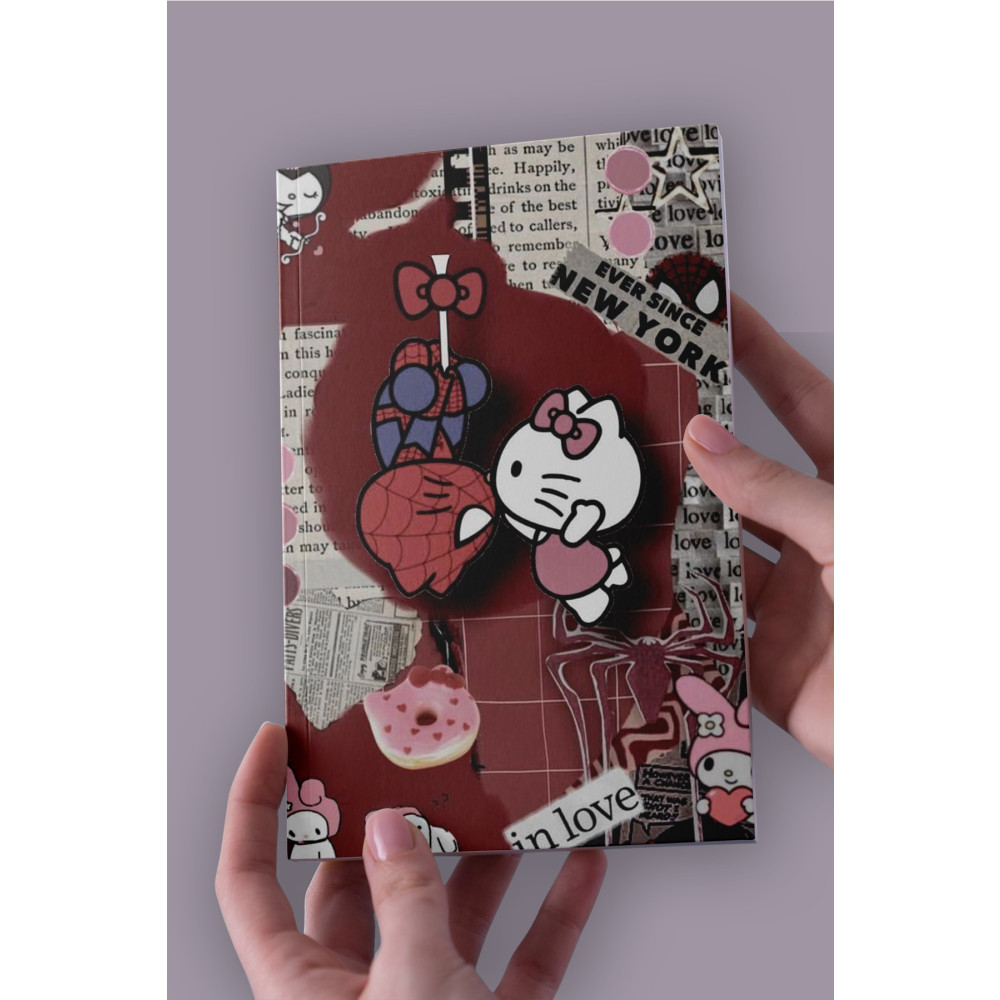 Namgo Spiderman Hello Kitty Love A5 Çizgisiz Defter (50 Sayfa) Defter Fiyatı