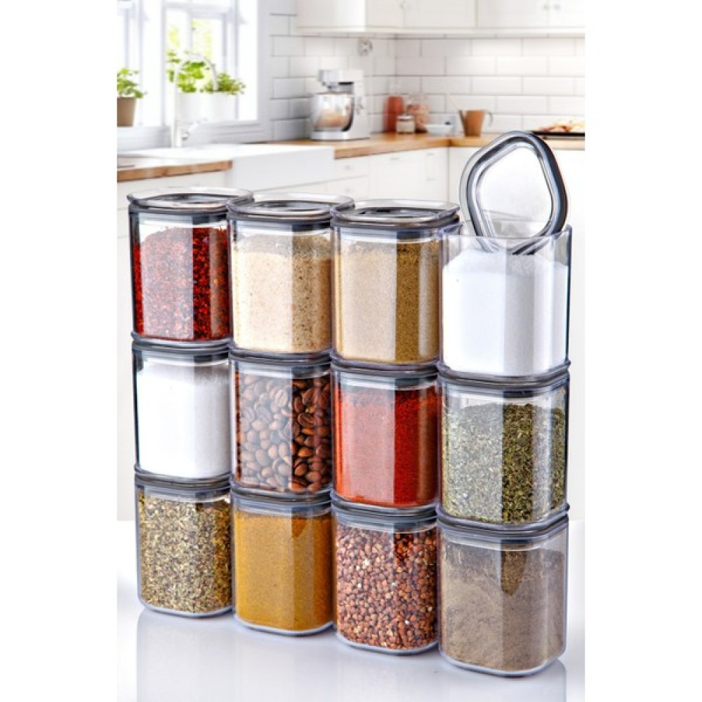 Nandy Home 12 Adet 180ML. Kare Contalı Etiketli Baharat Saklama Kabı Baharat Setleri & Baharatlıklar Fiyatı