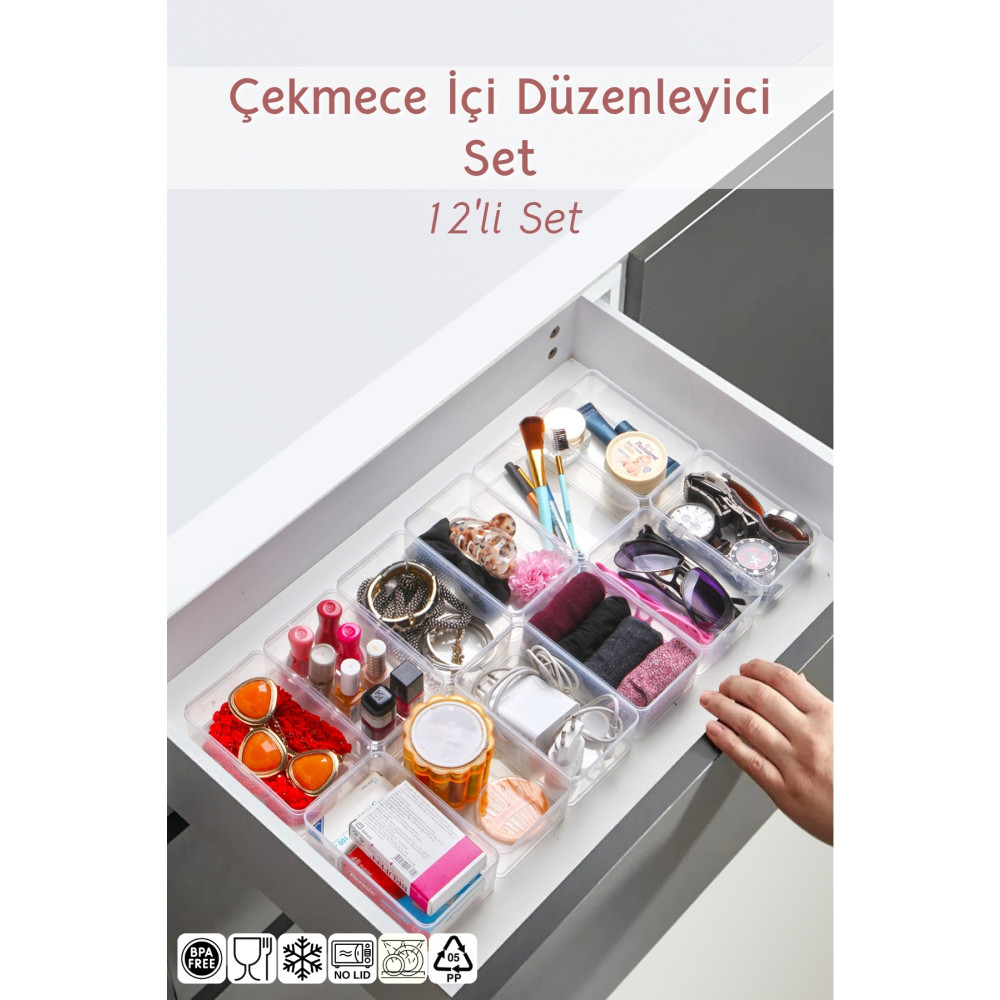 Nandy Home 12li Set Çekmece İçi Clear Düzenliyici Dolap İçi Düzenleyici Fiyatı