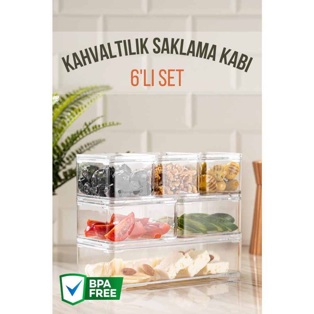 Nandy Home 6lı Clear Kahvaltılık Saklama Kabı Seti Saklama Kapları Fiyatı