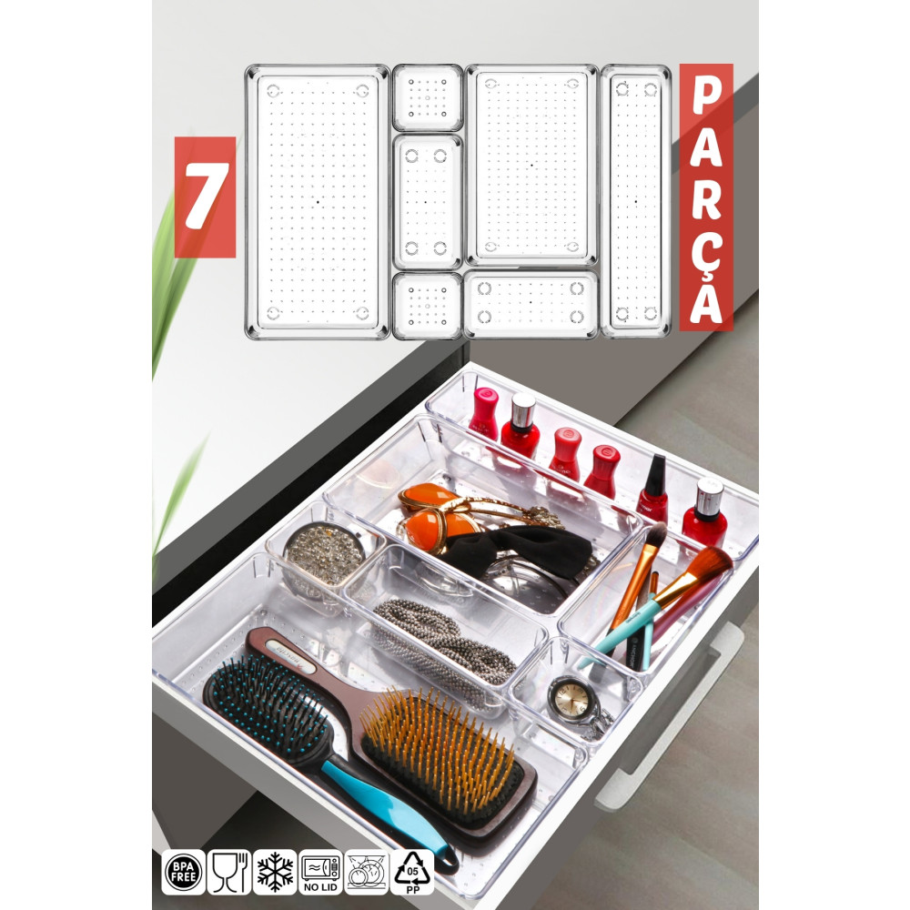 Nandy Home 7 Parça Çekmece Içi Punto Drawer Düzenleyici Organizer Şeffaf Dolap İçi Düzenleyici Fiyatı