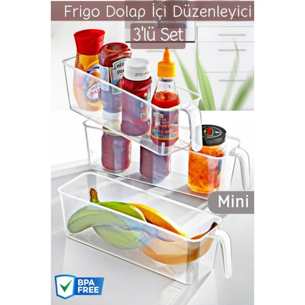 Nandy Home Frigo Kulplu Mini Buzdolabı & Dolap Içi Düzenleyici Organizer 3 Adet Saklama Kapları Fiyatı