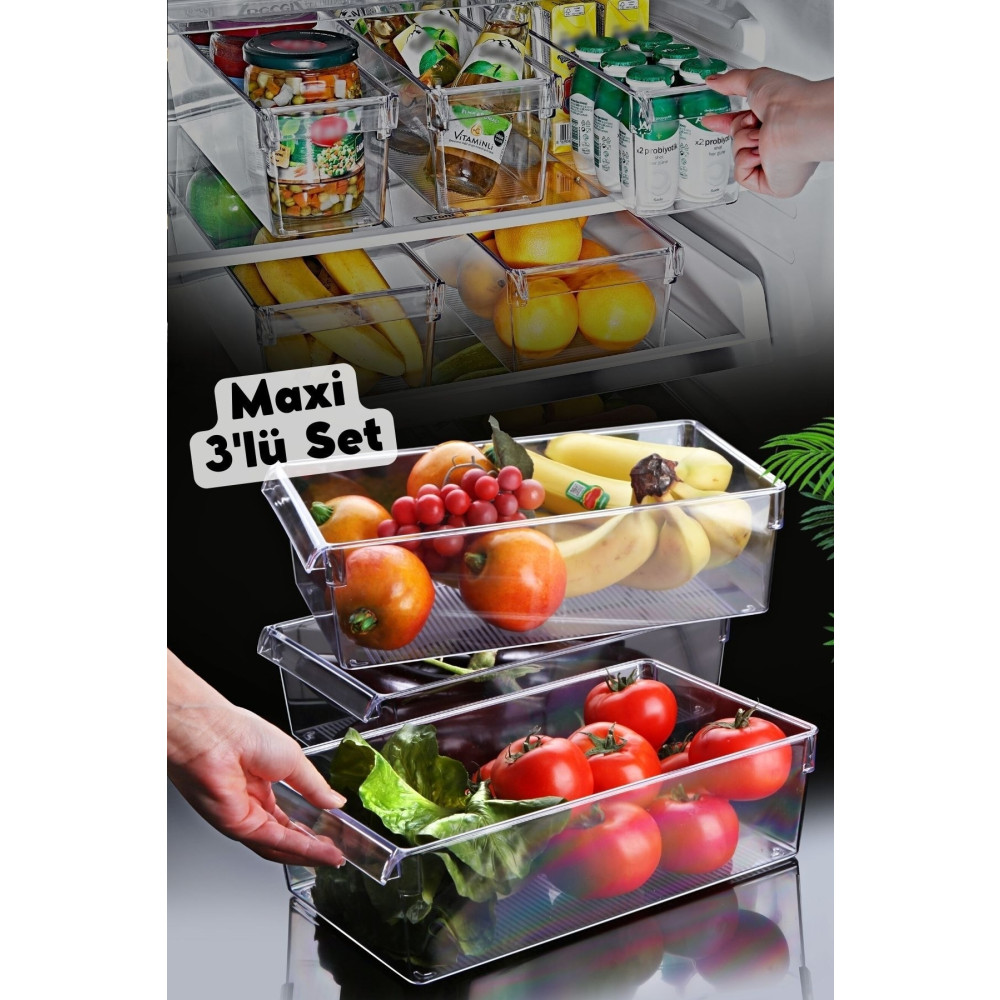 Nandy Home Maxi Tall Clear Buzdolabı & Dolap Içi Düzenleyici Organizer 3 Adet Eşya Saklama / Düzenleme Fiyatı