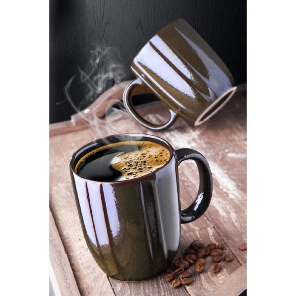 Nandy Home Özel Tasarım 10 cm 300 ml Seramik Rüzgar Kupa Fincan 2'li Set Artistik Yeşil Fincan / Bardak / Kahve Takımı Fiyatı