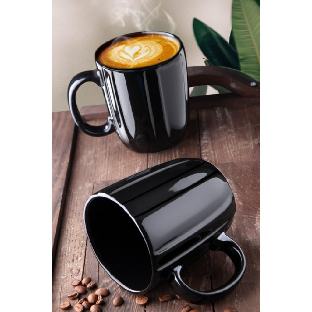 Nandy Home Özel Tasarım 10 cm 300 ml Seramik Rüzgar Kupa Fincan 2'li Set Siyah Fincan / Bardak / Kahve Takımı Fiyatı