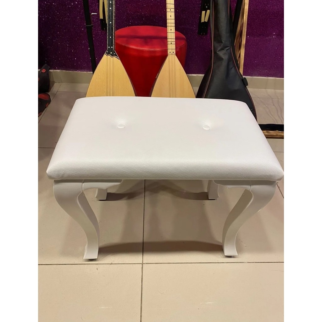 Nano Müzik Piyano Taburesi Yerli Üretim PVC Ayaklı Beyaz Renk 45 cm Yükseklik Diğer Fiyatı