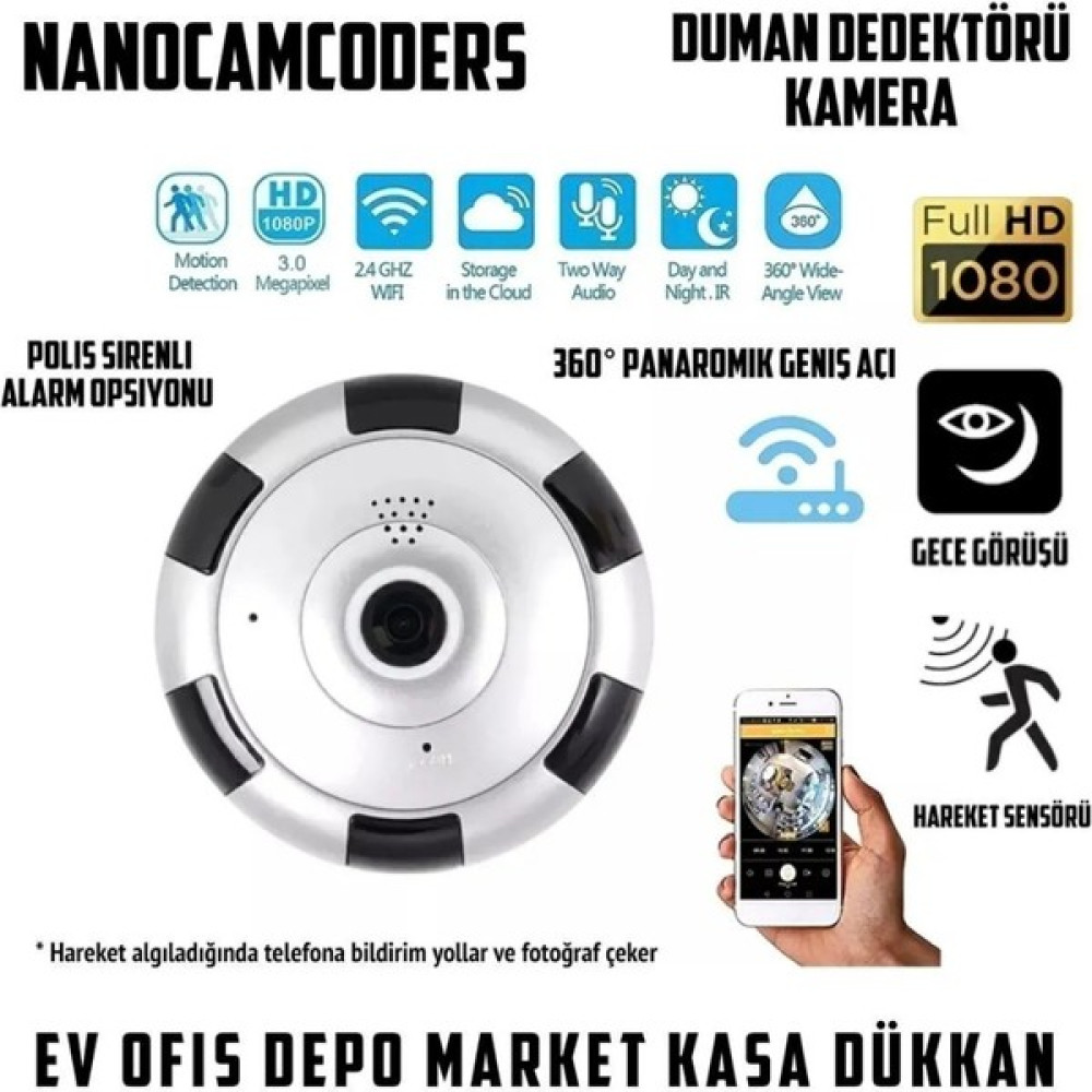 Nanocamcoders 1 K 1080 P Gizli Duman Dedektörü - Wi-fi Güvenlik Mikro Gece Görüşü Gizli Video Kamera DMN89LL Oto Boyaları Fiyatı