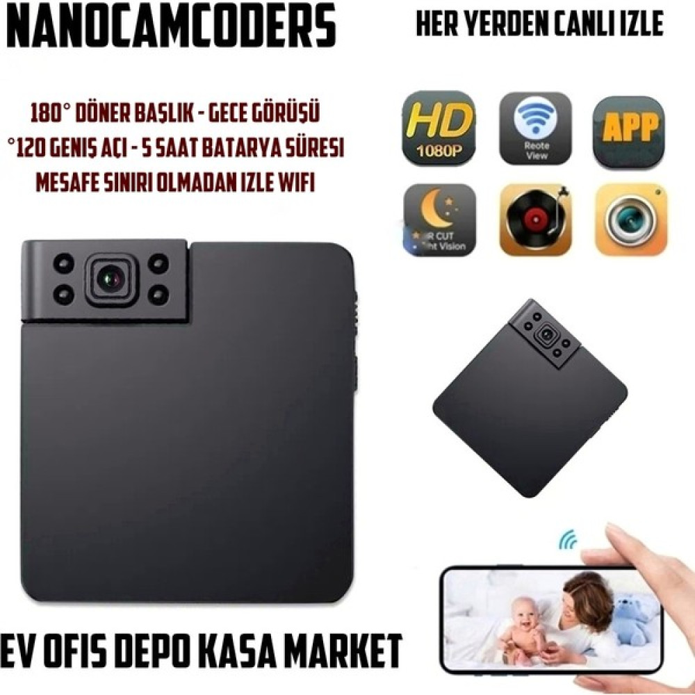Nanocamcoders 1080P Gizli Mini Wifi Güvenlik Kamerası Mikro Gözetleme Güvenlik Gizli Video Kamera Hareket Algılama Güvenlik Kameraları Fiyatı