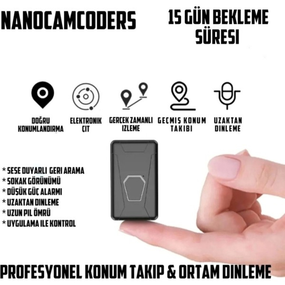 Nanocamcoders 1k° Gizli Mini Simkartlı Uzak Dinle Ortam Mikro Konum Takip Araba Ev Gizli ( Kamera Değildir ) King Locator Güvenlik Kameraları Fiyatı