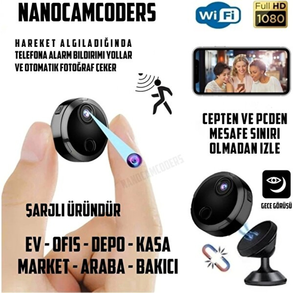 Nanocamcoders Mini Wifi Güvenlik Kamerası 1080P Mikro Gözetleme Güvenlik Gizli Video Kamera Ir Gece Görüş yu88 Dijital Video Kameralar Fiyatı