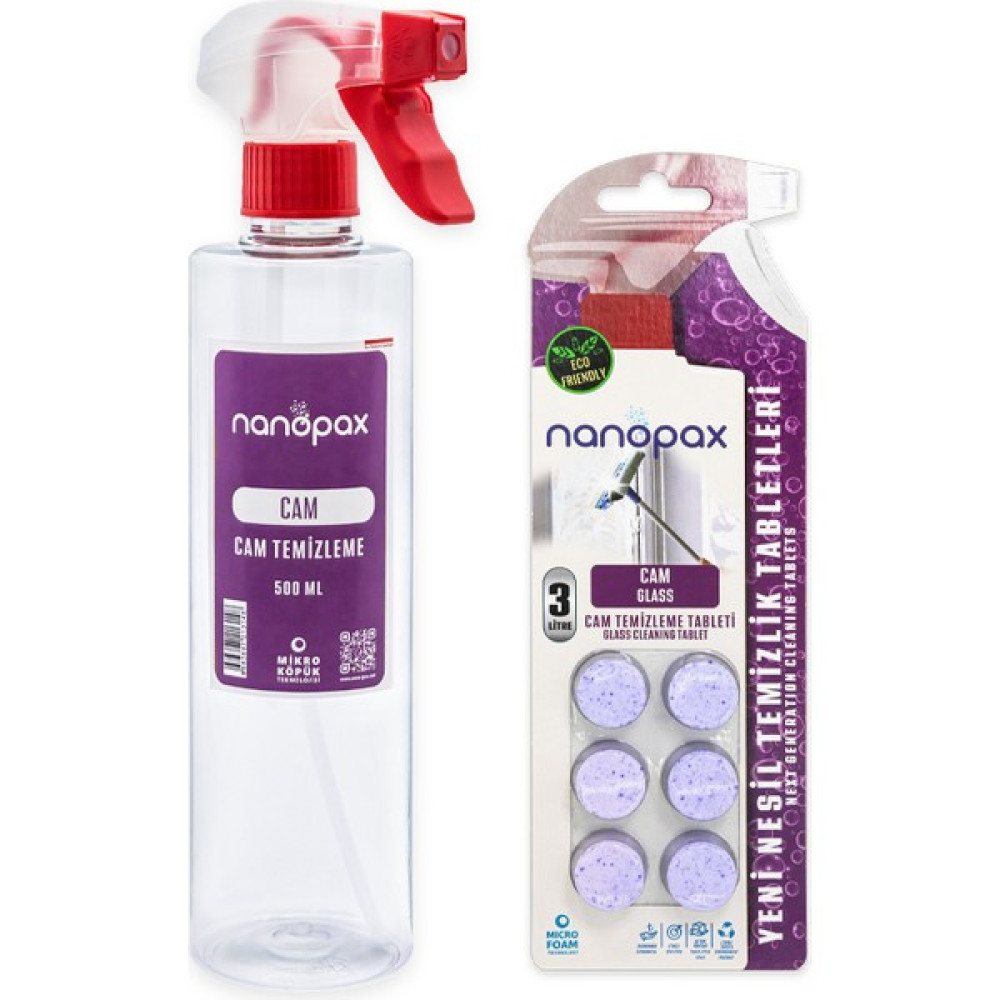 Nanopax Camsil Deterjan Tableti (6 Tablet = 3 Litre) ve Refil Sprey 500 ml - 3 lt Temizlik Malzemeleri Fiyatı