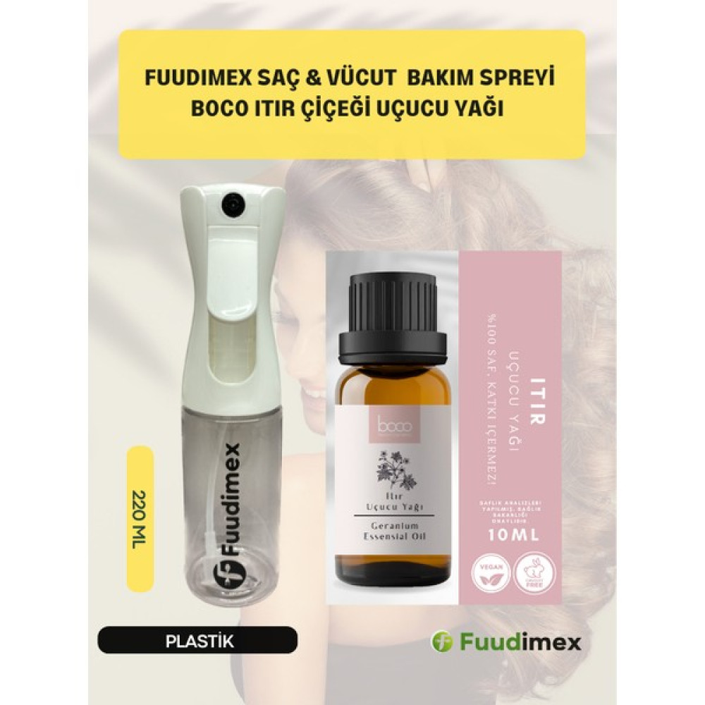 Nanopax Fuudımex Saç & Vücut Bakım Spreyi (Plastik) + Boco Nature Itır Çiçeği Uçucu Yağı Saf ve Difüzör Saç Şekillendirici Sprey Fiyatı
