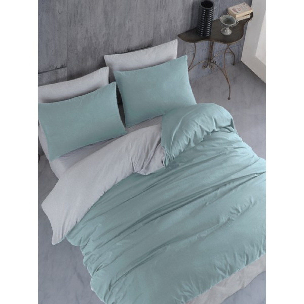 Nanosoft Nevresim Takımı Double Size(Battal Boy) Mint Yeşili-Gri - Gri - Mint - 220 x 240 cm Nevresim Takımı Fiyatı
