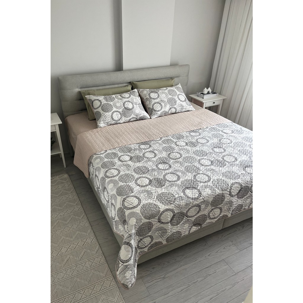 Nanosoft Tek Kişilik Yatak Örtüsü + Yastık Kılıfı Shape - Bej - 160 x 230 cm Yastık Kılıfı Fiyatı