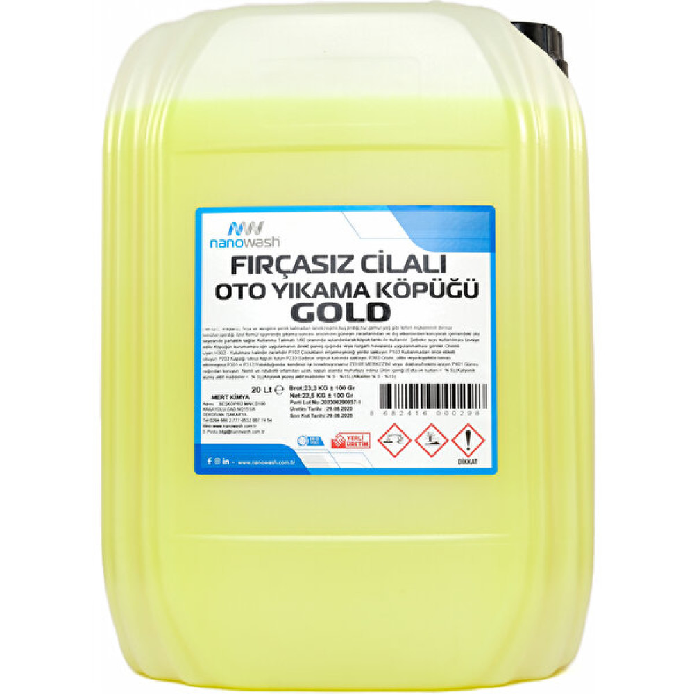 Nanowash Fırçasız Cilalı Oto Yıkama Köpüğü Gold 20 Lt Oto Yıkama Ürünleri Fiyatı