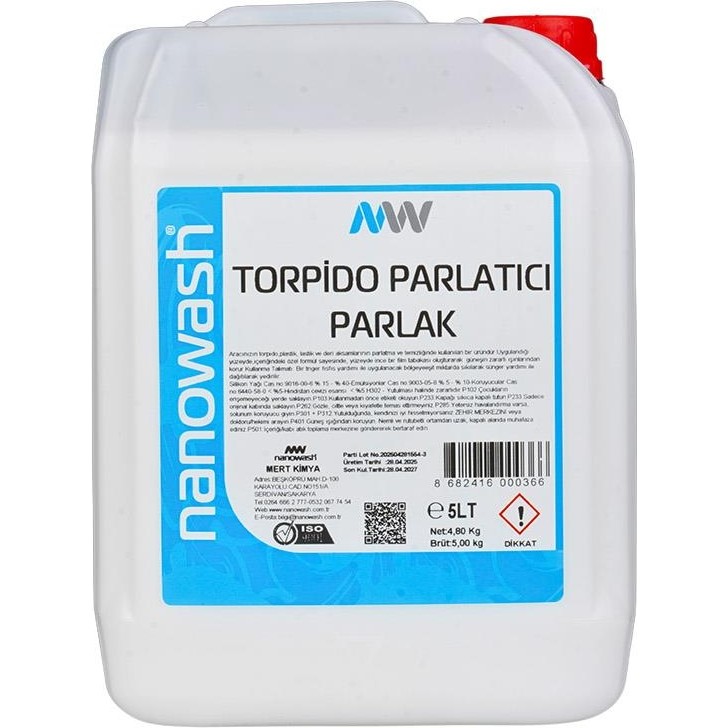 Nanowash Torpido Parlatıcı Silikonlu Parlak 5 Lt Torpido Bakımı Fiyatı