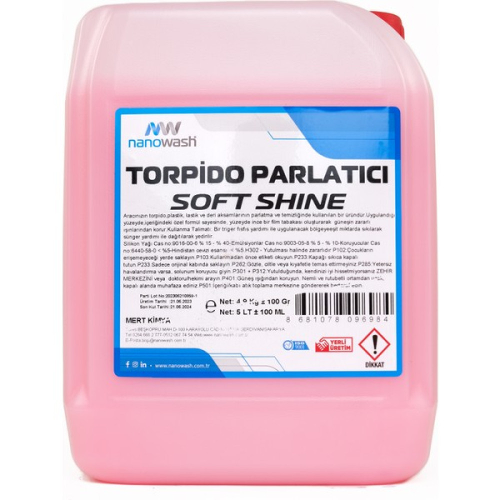 Nanowash Torpido Parlatıcı Soft Shine 5 Lt Torpido Bakımı Fiyatı