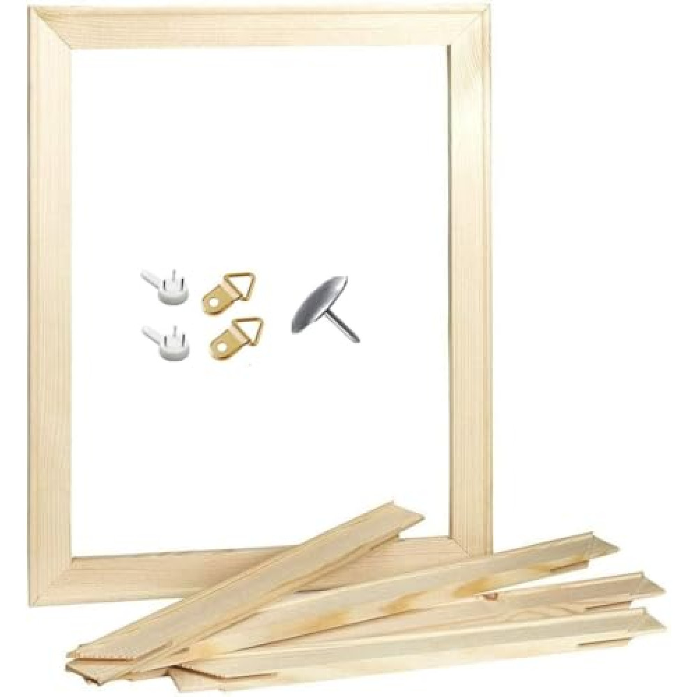 Nanweiyas DIY Canvas Stretcher Bars 16x20 Inch, Sturdy Pine Wood Frame for Oil Paintings & Wall Art - Easy to Build, 4 Pieces