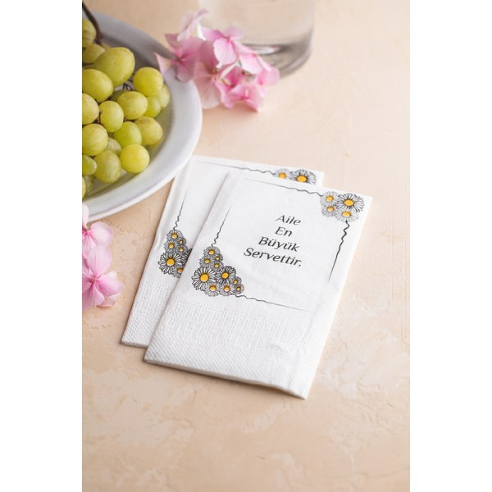 Napkin Store Baskılı Peçete Aile En Büyük Servettir 33 x 33 cm 24'lü Peçete Fiyatı