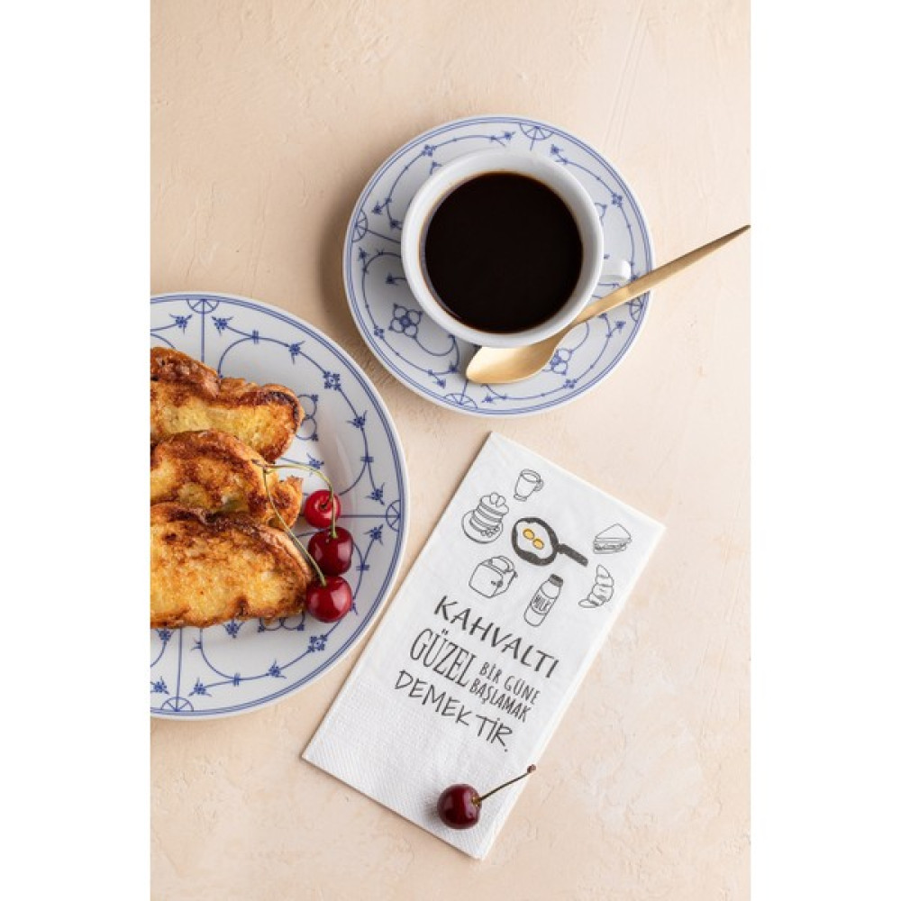 Napkin Store Baskılı Peçete Kahvaltı Sunum 33 x 33 cm 24'lü Peçete Fiyatı