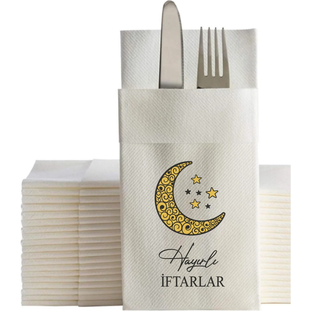 NapkinStore Hayırlı Iftarlar Baskılı Airlaid Kumaş Peçete 12 Adet Diğer Fiyatı