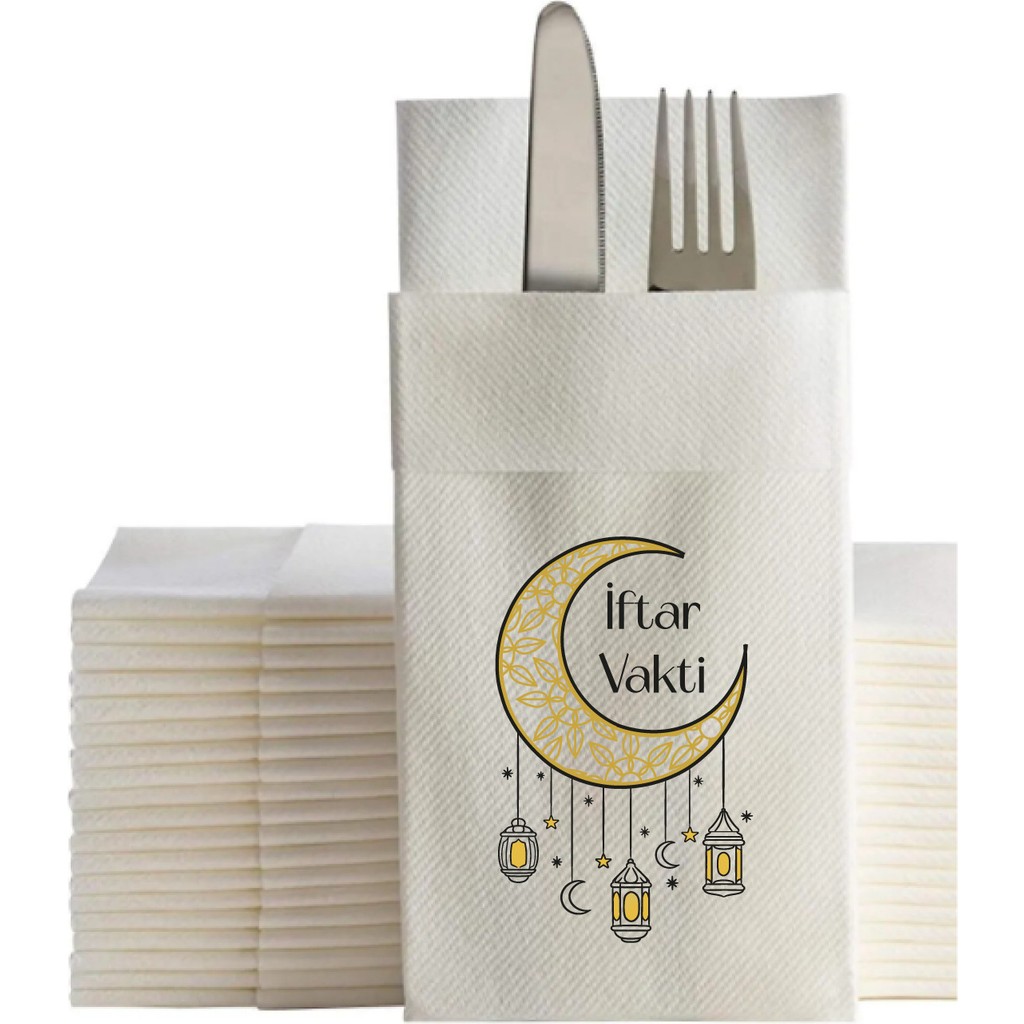 NapkinStore Iftar Vakti Baskılı Airlaid Kumaş Peçete 12 Adet Diğer Fiyatı