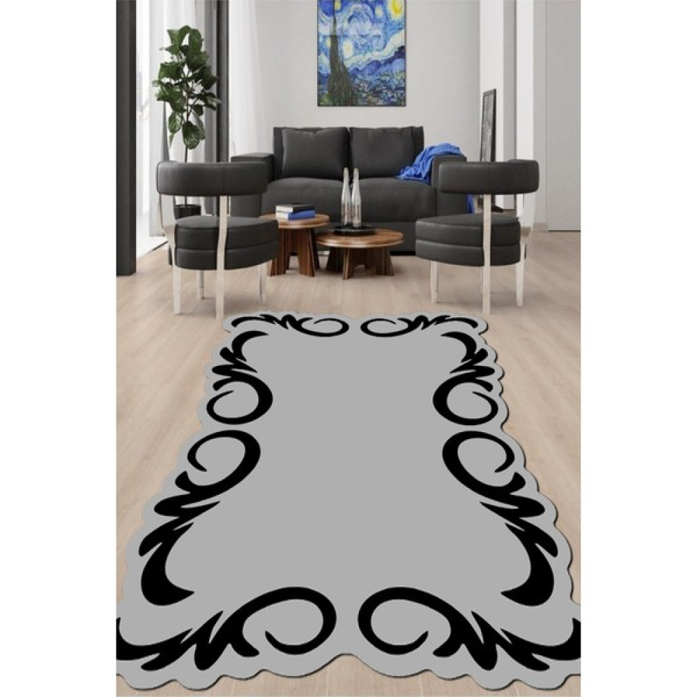 Napoli Home Dijital Baskılı Kaymaz Taban Yıkanabilir Lazer Kesim Salon Halısı ve Yolluk NH-LZR-SD-500 - Gri - 160 x 230 cm Kilim Fiyatı
