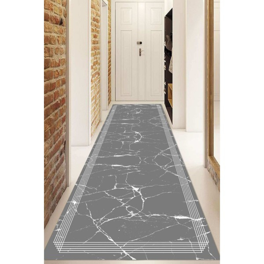 Napoli Home Dijital Baskılı Kaymaz Taban Yıkanabilir Modern Yolluk ve Koridor Halısı NDU-SD-1091 - 40 x 60 cm - Gri Yolluk Fiyatı