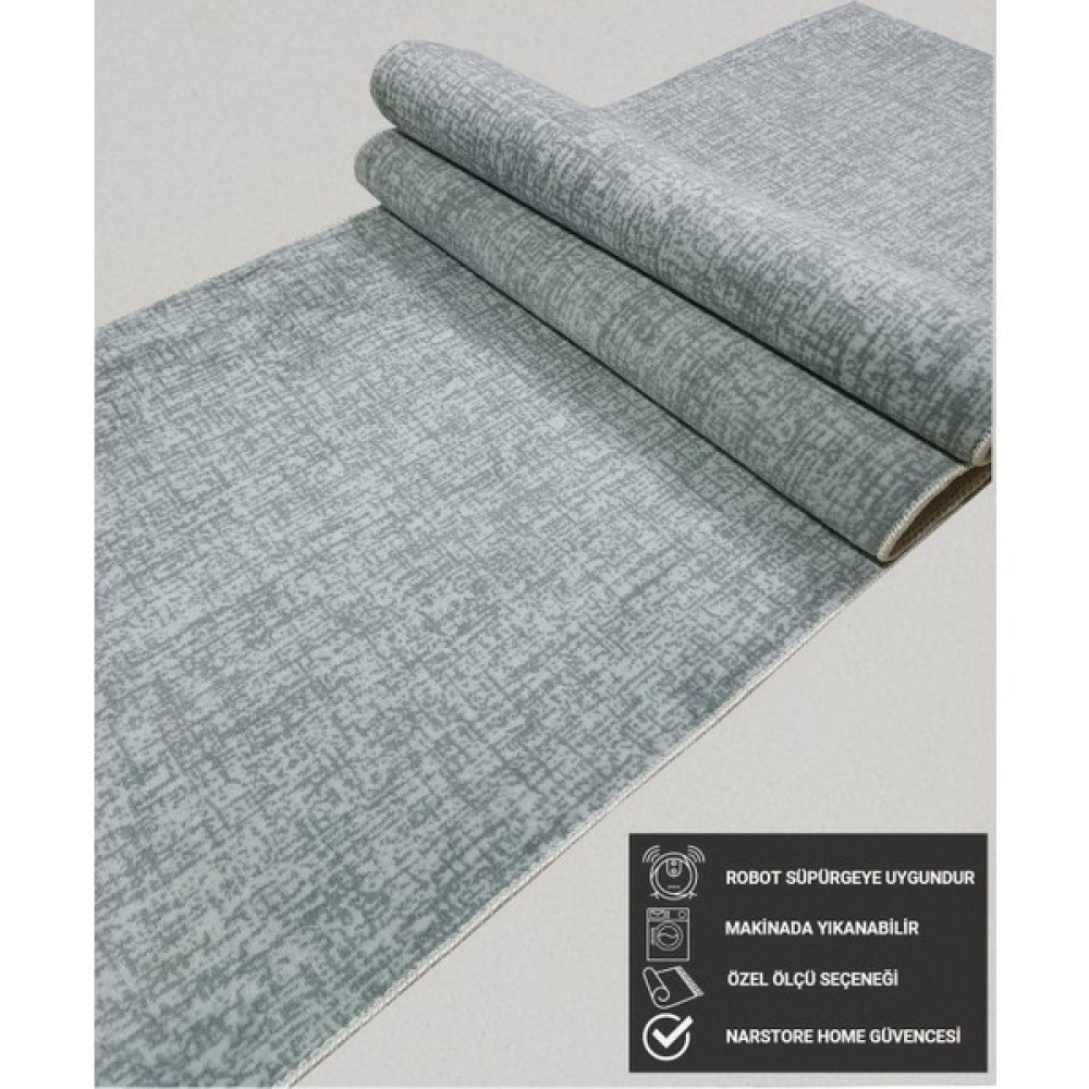 Nar Store Home Düz Gri Kaymaz Taban Yıkanabilir Kesme Yolluk Halı - 100 x 520 cm Yolluk Fiyatı