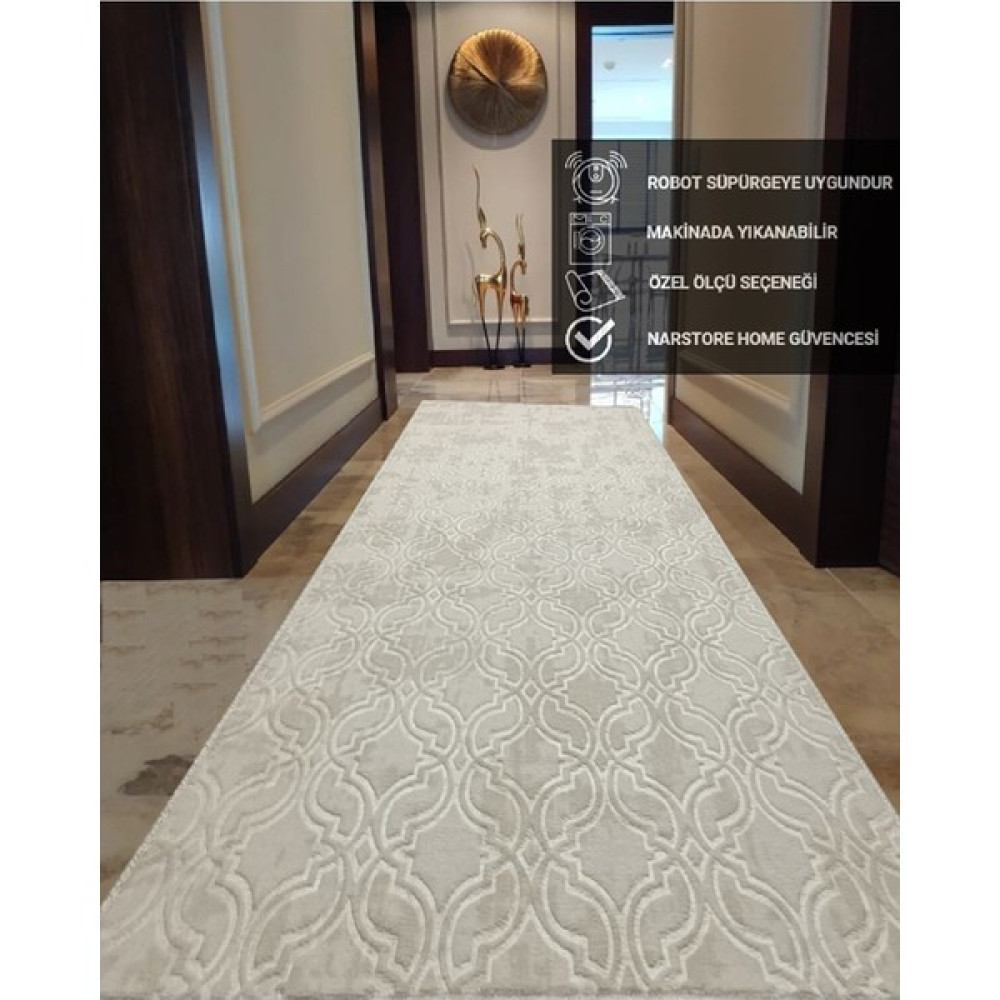 Nar Store Home Kaymaz Taban Kesme Halı Yolluk Smart Embos Bej - Bej - Krem - 120 x 150 cm Yolluk Fiyatı