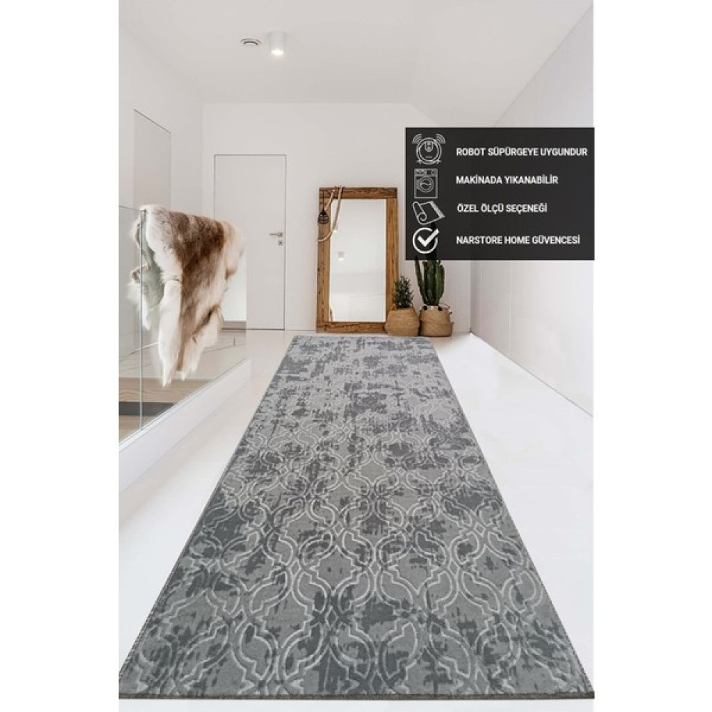 Nar Store Home Kaymaz Taban Kesme Halı Yolluk Smart Embos Gri - 40 x 40 cm Yolluk Fiyatı