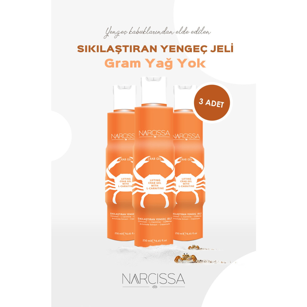 Narcissa 3 Adet - Sıkılaştırıcı Selülit ve Çatlak Gidermeye Yardımcı Yengeç Jeli Selülit Önleyici ve Gidericiler Fiyatı