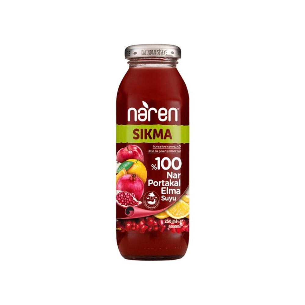 Naren %100 Sıkma Elma Nar Portakal Karışık 250 ml Can Şişe Limonata ve Meyve suyu Fiyatı
