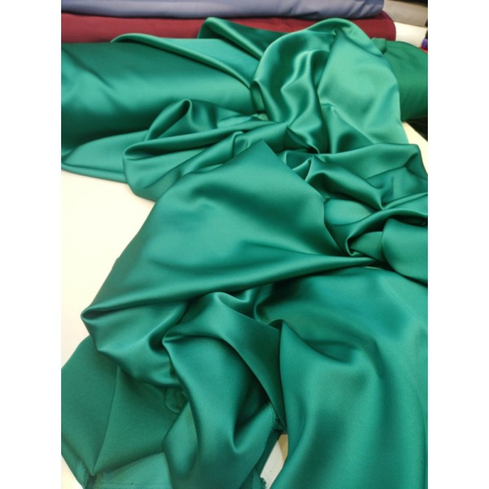 Narin Kumaş Kalın Asitat Likralı Saten Kumaş(150 cm Eninde) - Zümrüt Yeşili - 1 m - 150 cm Kumaşlar Fiyatı