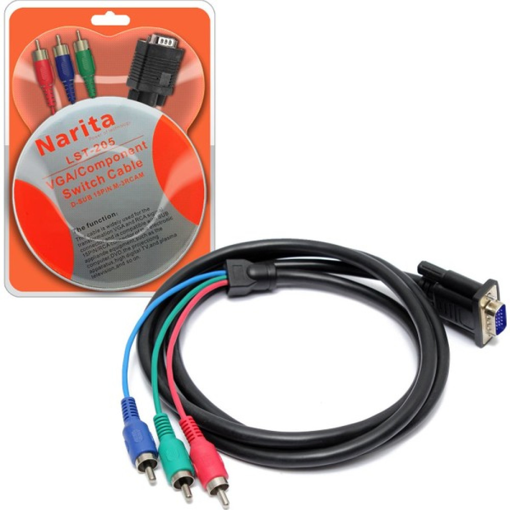 Narita VGA To 3rca Kablo Component 1.5mt Narıta LST-205 1.5m Görüntü Kablosu Fiyatı